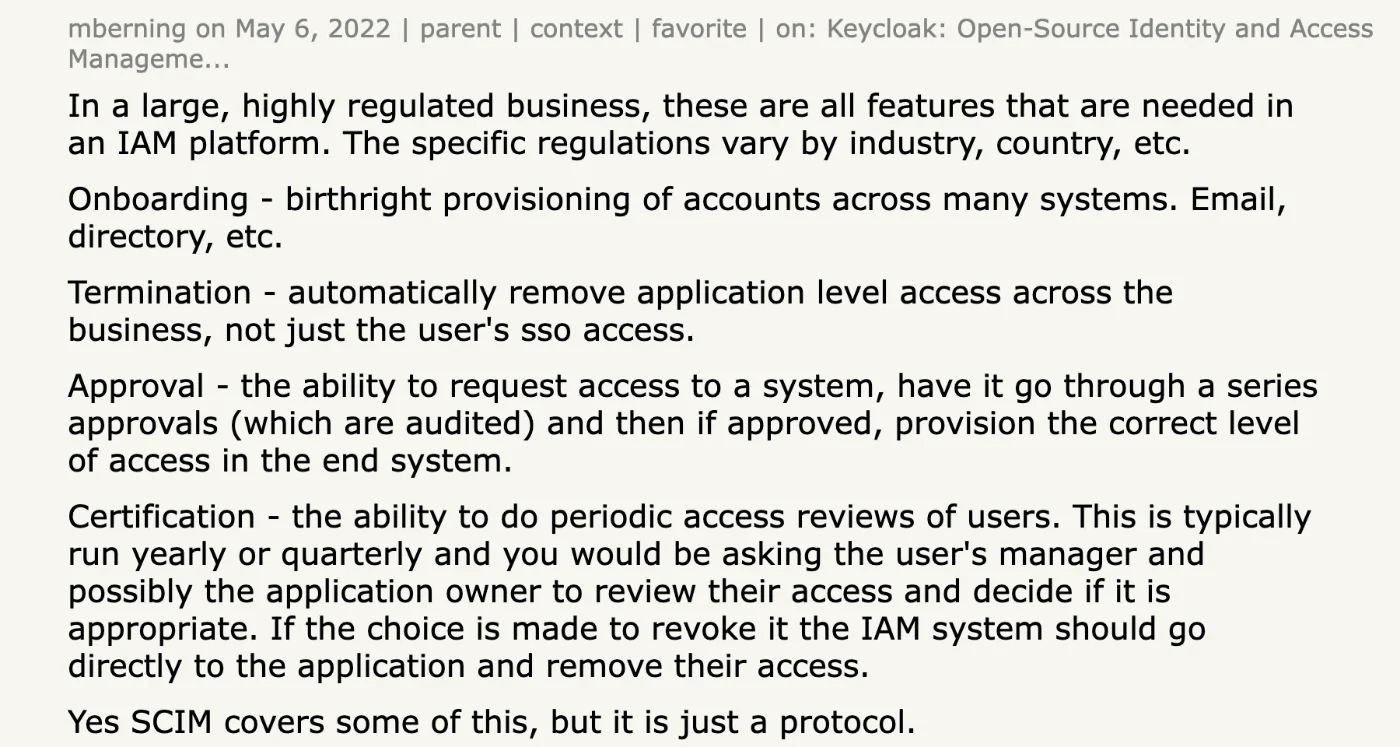 Hacker News comment by mberning