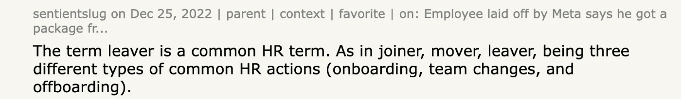 Hacker News comment by sentientslug