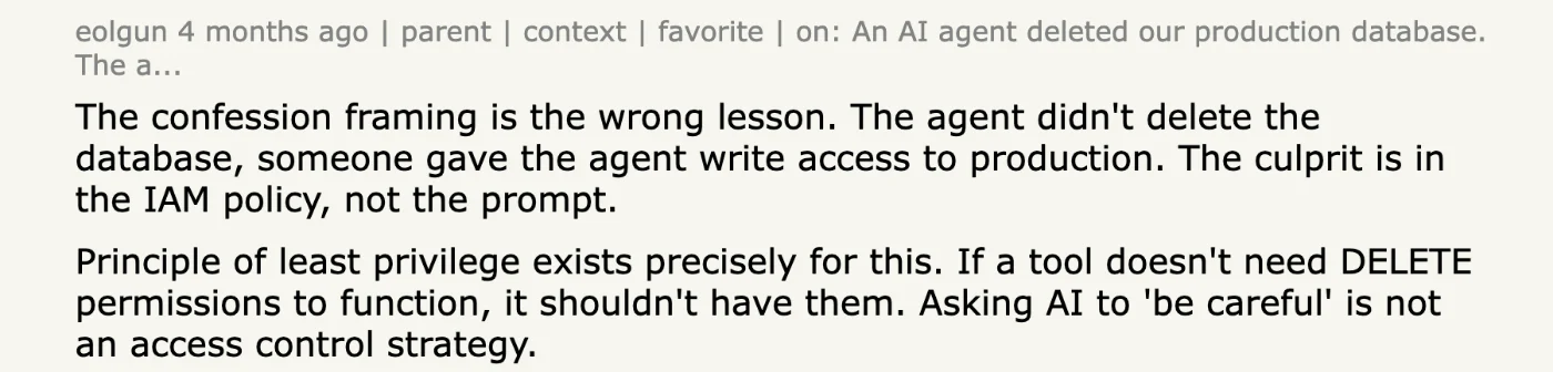 Hacker News comment by eolgun