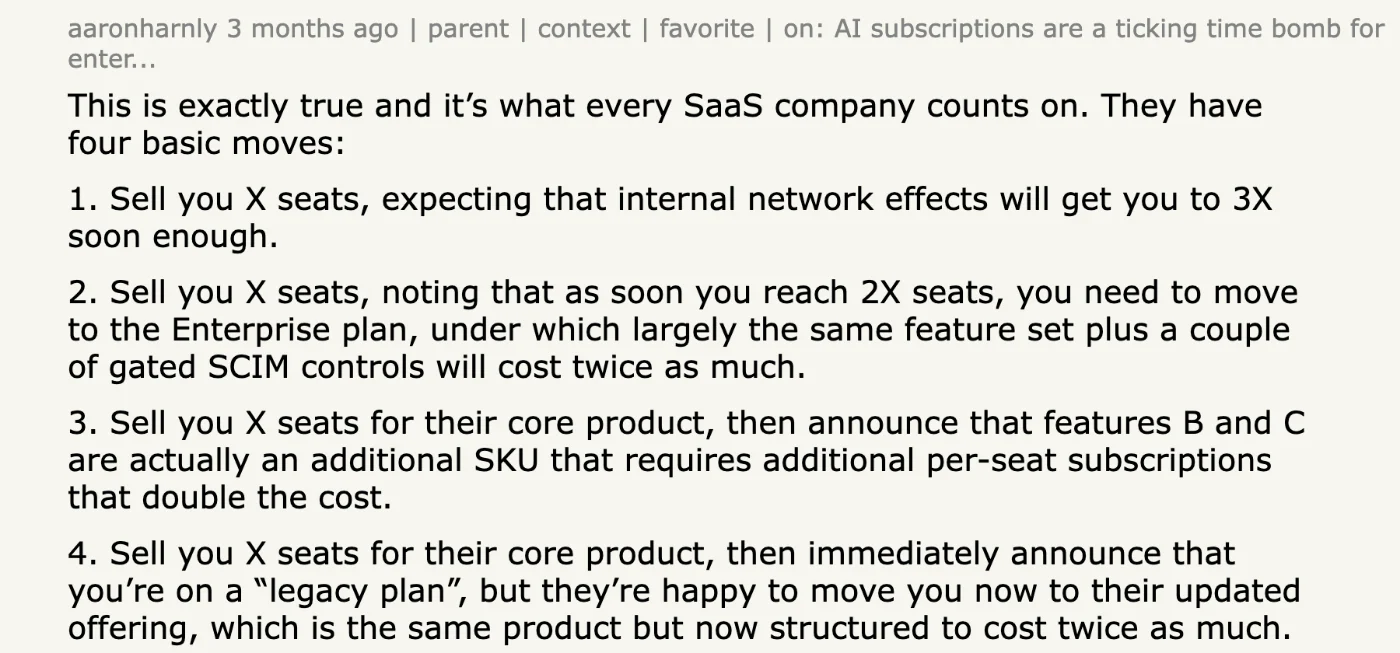 Hacker News comment by aaronharnly